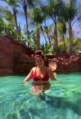Katrina Stuart (@katrinastuart) #swimming pool  #cleavage  #bikini top  #red bikini top 