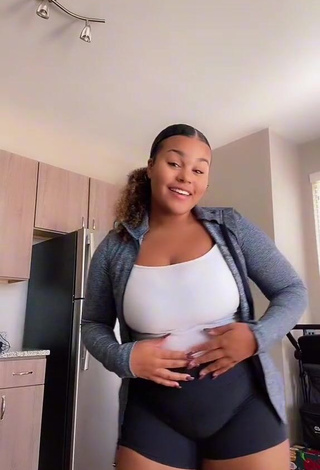 Grace Lane (@yesthatsmeimgrace) #shorts  #black shorts  #top  #white top  #cleavage  #big boobs  #bouncing boobs  «should we! #fyp #foryou #vlogmas»