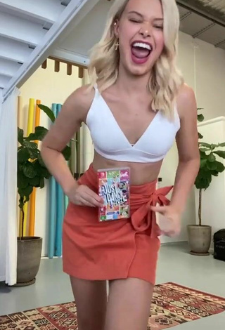 Rory Eliza (@roryeliza) #crop top  #white crop top  #skirt  #orange skirt  «There is nothing as fun a...»