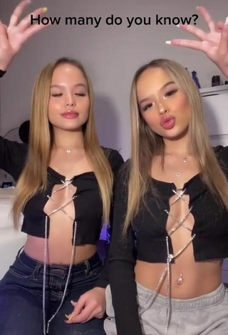 Carly & Christy Connell (@theconnelltwins) #crop top  #black crop top  «How many do you know?...»