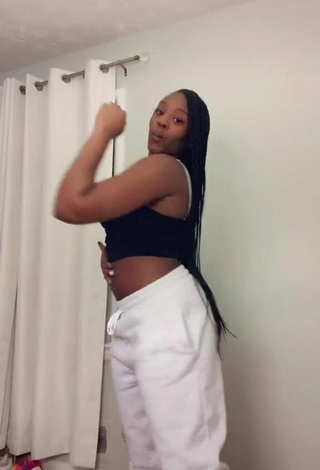 Iyana Archer (@theyyloveiyana) #belly button piercing  #crop top  #black crop top  #pants  #white pants  «#ColorCustomizer #chandelier #ny...»