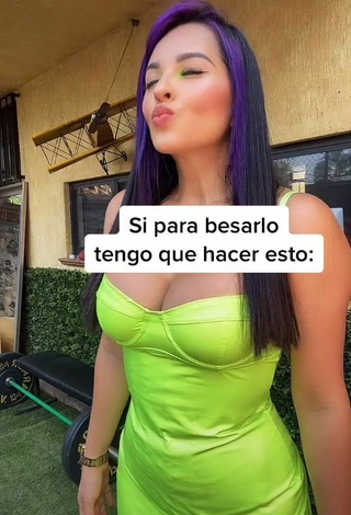 Karla Bustillos (@karla.bustillos) #dress  #lime green dress  #cleavage  #big boobs  «(lg: Karlybustillosg)»