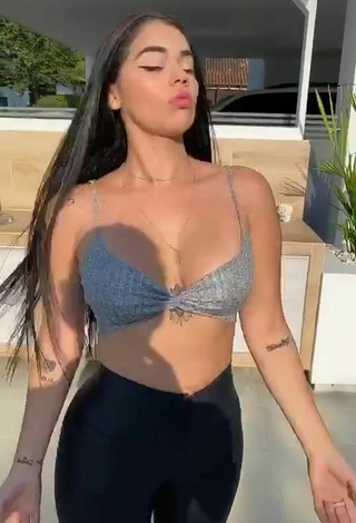 Nathalia Segura Mena (@la_seguraa) #cleavage  #crop top  #leggings  #black leggings  #grey crop top  #bouncing boobs  «#lasegura #foryou #fyp...»