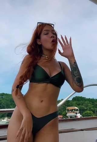 Lara Silva (@larasilvan) #bikini  #green bikini  #tattooed body  #booty shaking  «tentei gravar esse umas 4x e em...»