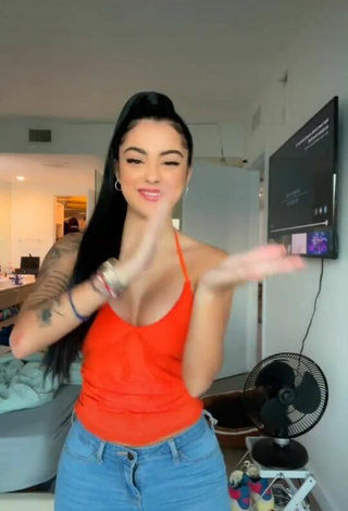 Malu Trevejo (@malutrevejo) #cleavage  #top  #orange top  #tattooed body  #booty shaking  «#ColorCustomizer»