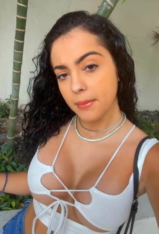 Malu Trevejo (@malutrevejo) #crop top  #white crop top  #underboob  #cleavage  #big boobs  «#ColorCustomizer out now !!!❤️...»