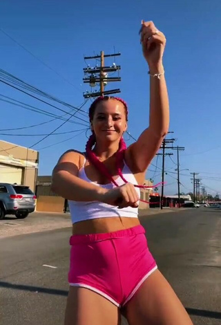 Mikaila Murphy (@mikailadancer) #crop top  #white crop top  #street  #shorts  #pink shorts  #cleavage  #booty shaking  «#luhdino #lilthottie»