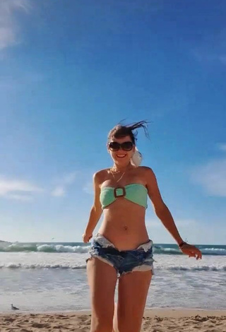 Ale Ivanova (@aleivanovastyle) #beach  #bikini top  #green bikini top  #shorts  #jeans shorts  «Mazatlan ❤ Voy a seguir al de...»