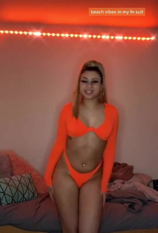 BbygShai (@bbygshaii) #belly button piercing  #bikini  #electric orange bikini  «i fw this song ngl...»