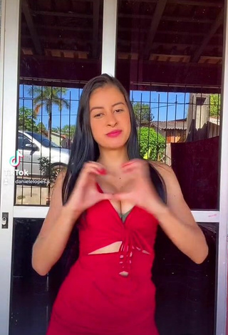 Daniele Lopes da Silva (@danielelopes.s) #cleavage  #red dress  #dress  #booty shaking  «Se for pra me iludir que seja...»
